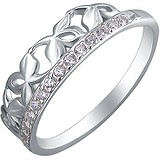 Женское серебряное кольцо с куб. циркониями, 1614417