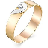 Золотое обручальное кольцо с бриллиантом, 1622353