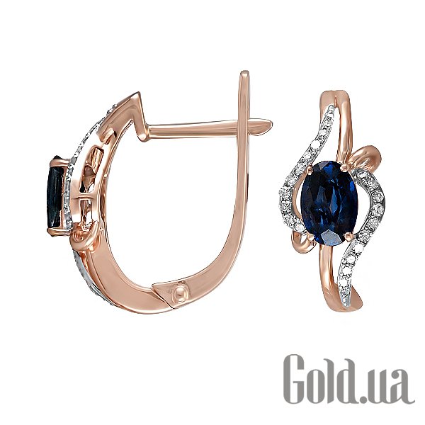 

Серьги Lurie Jewelry, Золотые серьги с бриллиантами и сапфирами