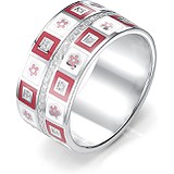 Женское серебряное кольцо с куб. циркониями и эмалью, 1645905