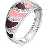 Женское серебряное кольцо с куб. циркониями и эмалью, 1646417