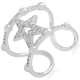 Женское серебряное кольцо с куб. циркониями, 1664849