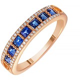 Женское золотое кольцо с бриллиантами и сапфирами, 1686097