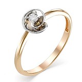 Золотое кольцо с бриллиантом, 1711441