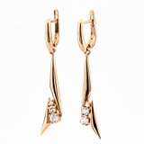 Золотые серьги с куб. циркониями, 1728849