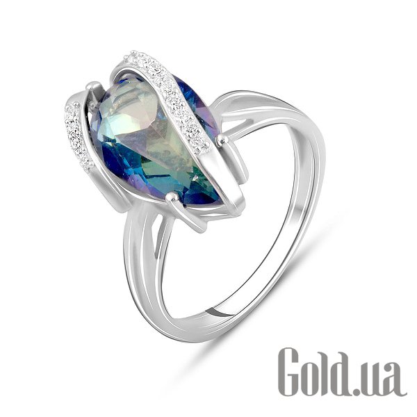 

Женские кольца Fresh Jewelry, Женское серебряное кольцо с куб. циркониями и топазом, 18