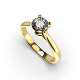 Золотое кольцо с бриллиантом, 1768273