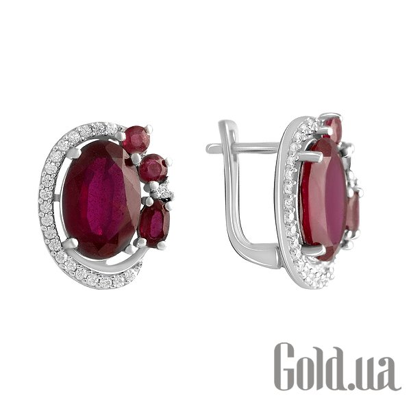 

Серьги Fresh Jewelry, Серебряные серьги с куб. циркониями и рубинами