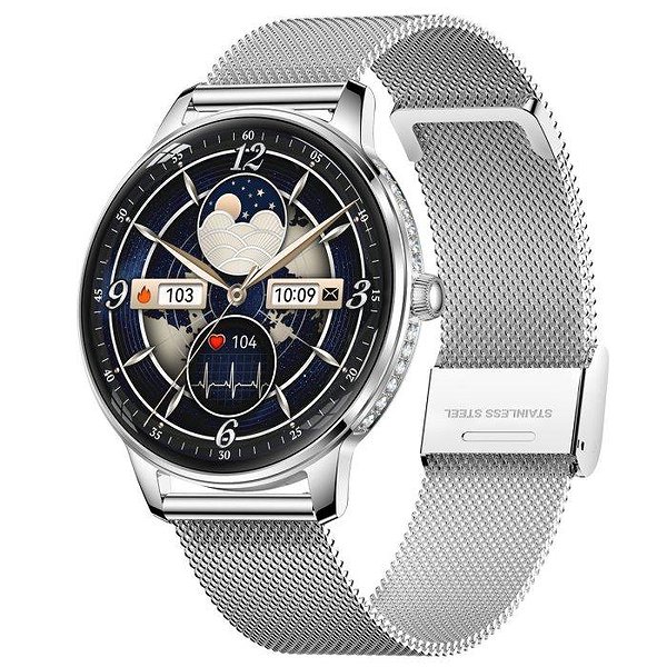 UWatch Смарт часы Smart Brilliant Slim Silver Rubber 3911 bt3911 – изображение 2