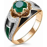 Женское золотое кольцо с бриллиантами и агатом, 1605714