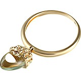 Женское золотое кольцо с аметистом и бриллиантом, 1611090