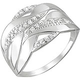 Женское серебряное кольцо с куб. циркониями, 1613906