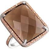 Женское серебряное кольцо с куб. циркониями и агатом, 1618770