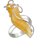Женское серебряное кольцо с янтарем, 1672530