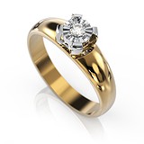 Золотое кольцо с бриллиантом, 1680210