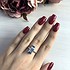 Женское серебряное кольцо с топазом и куб. циркониями - фото 3