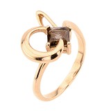 Женское золотое кольцо с дымчатым кварцем, 1738066