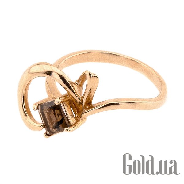 

Кольцо Украина, Женское золотое кольцо с дымчатым кварцем, 17