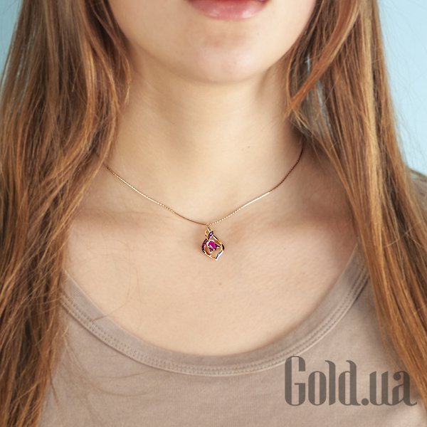 Жіночий кулон Lurie Jewelry Золотий кулон з рубінами