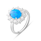 Заказать Женское серебряное кольцо с куб. циркониями и опалом (2072539) стоимость 3852 грн., в магазине Gold.ua