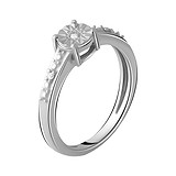 Серебряное кольцо с бриллиантами, 1752658