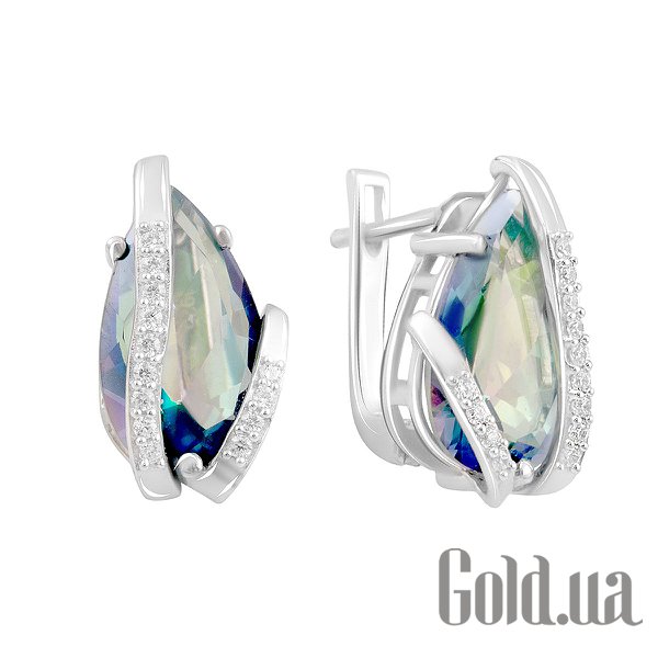 

Серьги Fresh Jewelry, Серебряные серьги с куб. циркониями и топазами