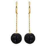 Золотые серьги с кристаллами Swarovski, 1764946