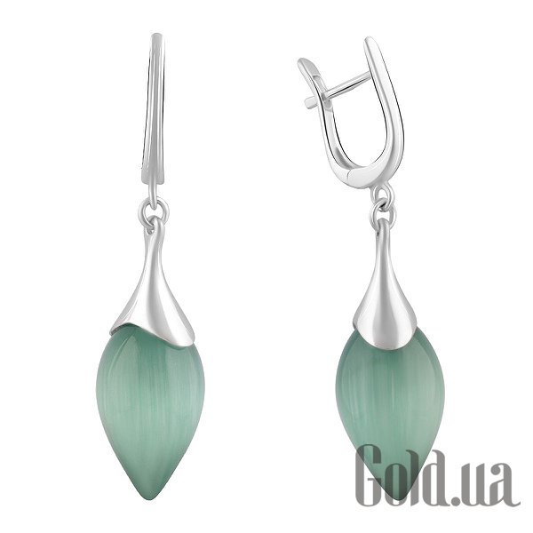 

Серьги с подвесками Fresh Jewelry, Серебряные серьги с кошачьим глазом