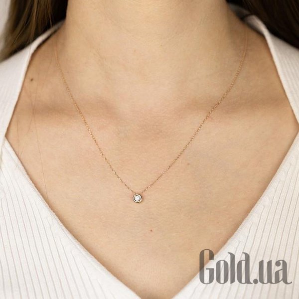Золотое колье с куб. цирконием DIA3401155 – изображение 3