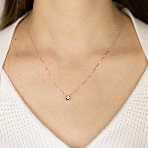 Золотое колье с куб. цирконием DIA3401155 – изображение 3