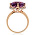Женское золотое кольцо с аметистом и бриллиантами - фото 3