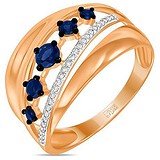 Женское золотое кольцо с бриллиантами и сапфирами, 1700947