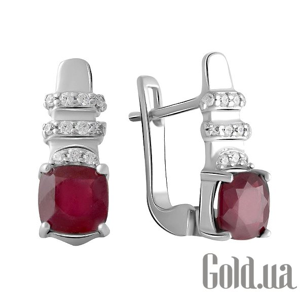 

Серьги Fresh Jewelry, Серебряные серьги с рубинами и куб. циркониями