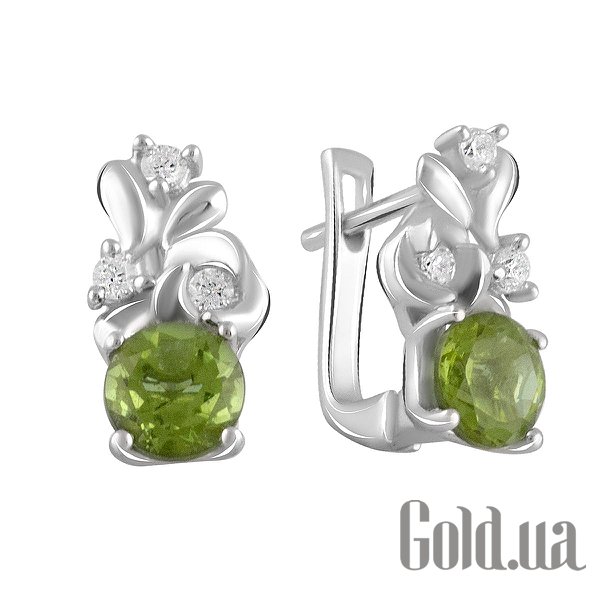 

Серьги Fresh Jewelry, Серебряные серьги с куб. циркониями и султанитами