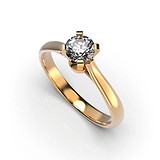 Золотое кольцо с бриллиантом, 1768275