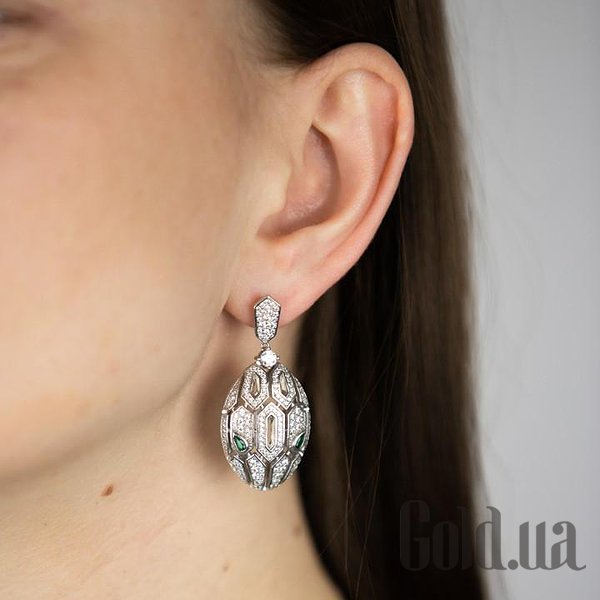 Серебряные серьги с куб. циркониями DIA3202394 – изображение 2