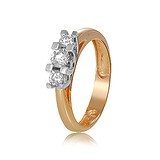 Золотое обручальное кольцо с камнями  Swarovski, 312403