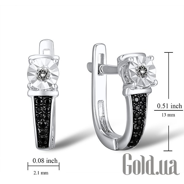 Сережки Lurie Jewelry Золоті сережки з діамантами
