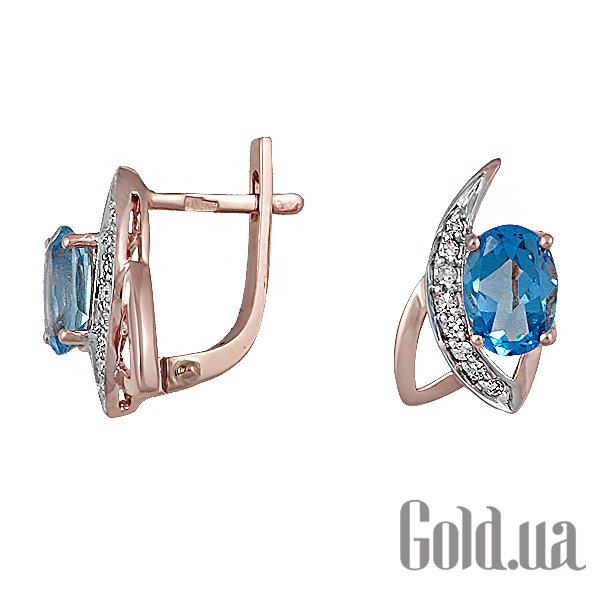 

Серьги Lurie Jewelry, Золотые серьги с бриллиантами и топазами