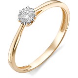 Золотое кольцо с бриллиантом, 1555796