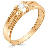 Золотое кольцо с бриллиантом, 1604436