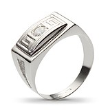 Мужское серебряное кольцо с куб. цирконием, 1619028