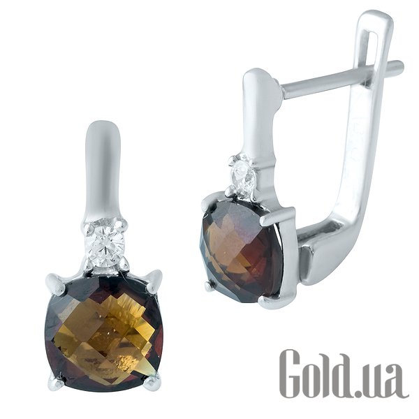 

Серьги Fresh Jewelry, Серебряные серьги с гранатами и куб. циркониями