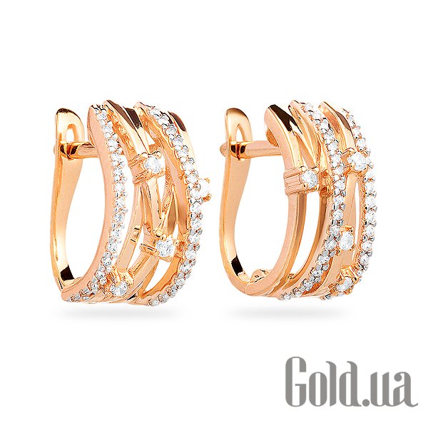 

Серьги Украина, Золотые серьги с куб. циркониями