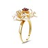 Женское золотое кольцо с гранатом и эмалью - фото 3