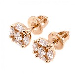 Золотые серьги с куб. циркониями, 1728852