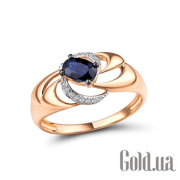 

Кольцо Lurie Jewelry, Женское золотое кольцо с бриллиантами и сапфиром, 17.5
