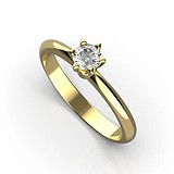 Золотое кольцо с бриллиантом, 1768788