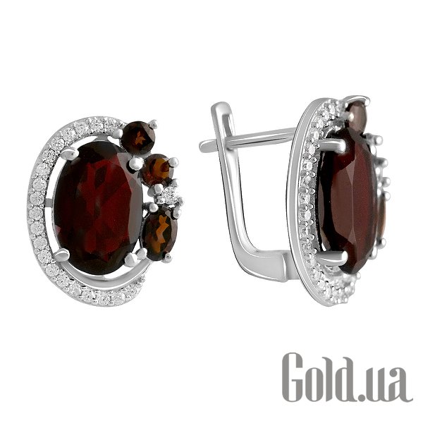 

Серьги Fresh Jewelry, Серебряные серьги с куб. циркониями и гранатами