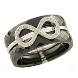 Женское серебряное кольцо с керамикой и куб. циркониями